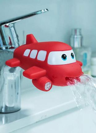Дитяча насадка на кран літак resteq. розширювач змішувача для дитячої кімнати літак. подовжувач змішувача червоний літак