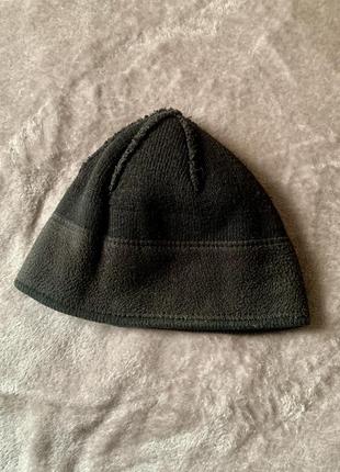 Теплая двойная мужская шапка бини цвет черный