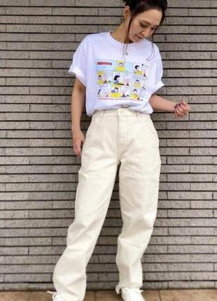 Стильна базова біла футболка peanuts для uniqlo