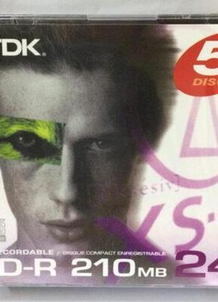 Диски cd-r mini tdk 80mm 210mb 24x slim case/5 шт.