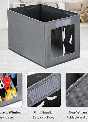 Складные ящики для хранения dimj с прозрачной оконной тканью складная корзина для...