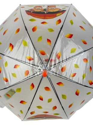 Детский прозрачный зонт-трость полуавтомат с яркими рисунками мишек от rain proof, с...