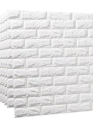 3d панель декоративна біла цегла самоклейка 10 шт. 700х770х3мм 5.4м2