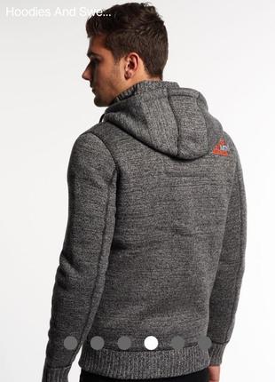 Мегаклассная фирменная утеплённая кофта с капюшоном на молнии superdry2 фото