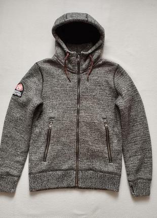 Мегаклассная фирменная утеплённая кофта с капюшоном на молнии superdry4 фото