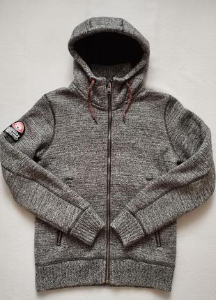 Мегаклассная фирменная утеплённая кофта с капюшоном на молнии superdry5 фото