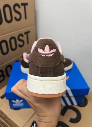 Adidas campus brown pink женские кроссовки адидас кампус замша5 фото