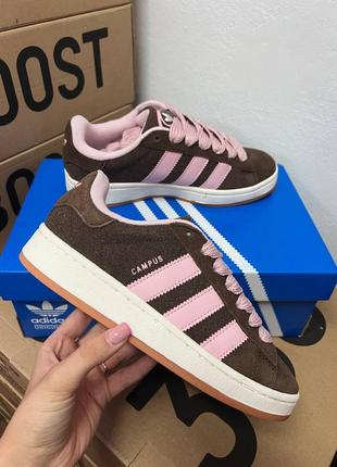 Adidas campus brown pink женские кроссовки адидас кампус замша2 фото