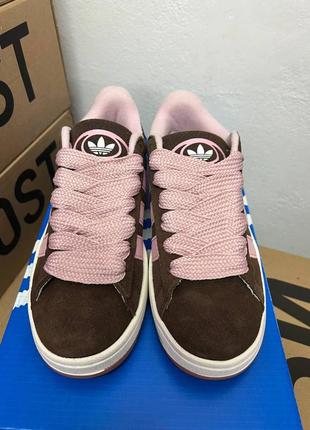 Adidas campus brown pink женские кроссовки адидас кампус замша6 фото