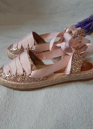 Подростковые, детские босоножки, сандалии, эспадрильи на завязках miss sophia размер 36