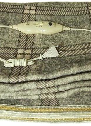 Электропростынь electric blanket 7422 150х160 см серый клетчатый