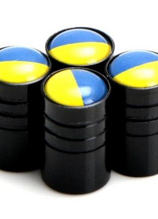 Ковпачки на ніпель resteq з українським прапором 4шт. ковпачки для шин із прапором україни. ковпачки на колеса авто