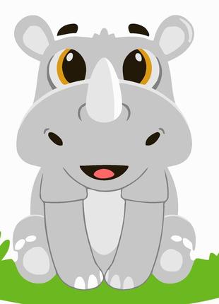 Картина за номерами strateg носоріг розміром 20х20 см (hh7094)