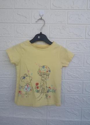 Трикотажная футболка nutmeg на 1,5-2 года 92 см футболочка на девочку