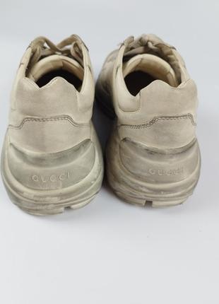 Кроссовки gucci rhython leather sneaker 'ivory' (оригинал)6 фото