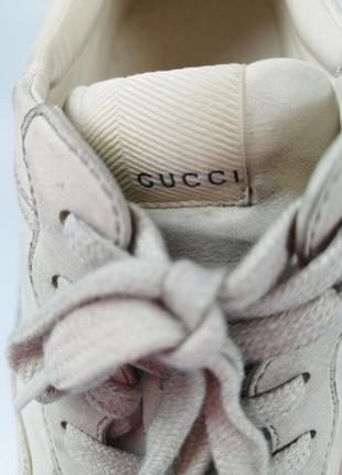 Кроссовки gucci rhython leather sneaker 'ivory' (оригинал)3 фото