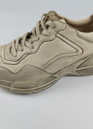 Кроссовки gucci rhython leather sneaker 'ivory' (оригинал)5 фото