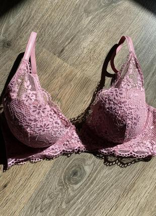 Бюстгальтер victoria’s secrets рожевий з мереживом 70 d