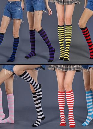 Смугасті гольфи бджілка 3141 довгі шкарпетки яскраві гетри бджола джміль жовтий чорний