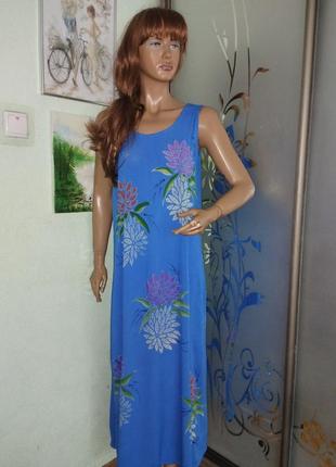 Вискозное платье макси tropical batik