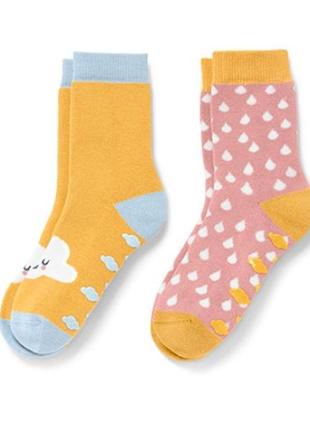 2 пари дитячі махрові шкарпетки проти ковзання від tcm tchibo (чібо), німеччина, р.27-34