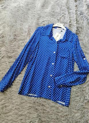 Хлопковая рубашка блуза в горох из натуральной стопроцентной ткани штапель различны.