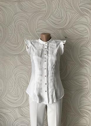 Белоснежная рубашка «massimo dutti» 💯% лен