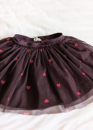 Пышная юбка с сердцами h&m 98-104 см, 2-4 года