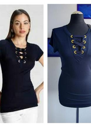 Фирменная футболка люверсы шнуровка качество! melrose