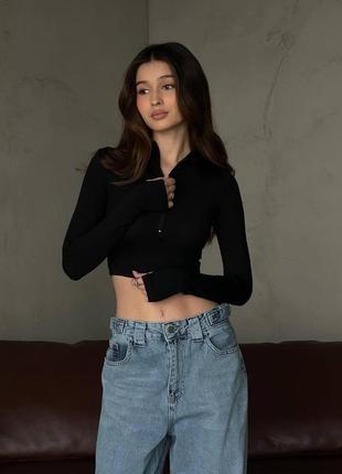 Топ з довгими рукавами на блискавці🌸