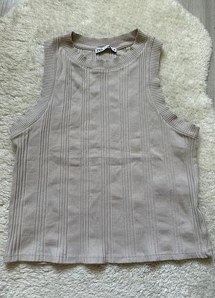 Топ беж безрукавий американка базовий рубчик