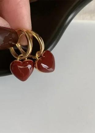 Серьги 🥰💔 серьги шарики кольца с сердечками стильные модные новые