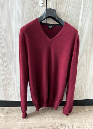 Jaeger люксовый кашемировый мирер кофта бордовый cashmere