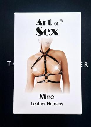 Нова, шкіряна портупея art of sex mirra leather harness, жіноча, регулюється, чорна, на груди, з застібками, якісна, фірмова