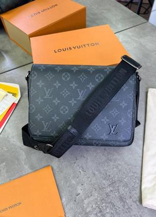 Мессенджер серый louis vuitton district pm monogram