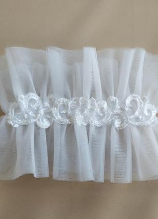 Підв'язка для нареченої біла 07004