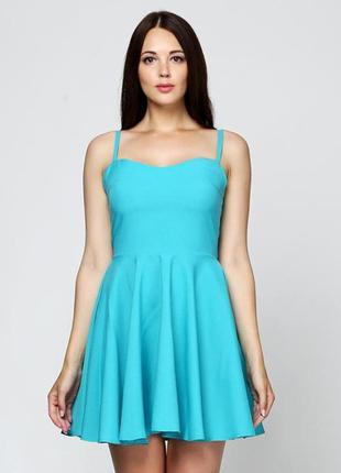 Літня сукня зі спідницею-сонцем, блакитна, bershka, l