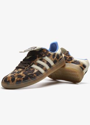 Samba wales bonner x samba pony 'leopard'  кроссовки леопардовые женские