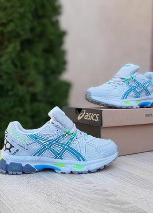 Кроссовки 1011B359 asics sneaker for women серые с голубым4 фото