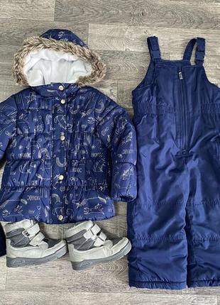 Зимний комбинезон carters 4t + сапоги и варежки в подарок