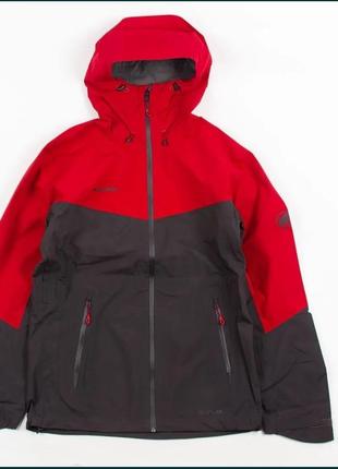 Куртка туристическая спортивная штормовка ветровка фирменная mammut wereha gore-tex jacket мембранная водоотпорная красно-черная