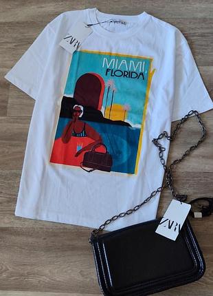 Футболка zara з дівчиною розмір m. l  оригінал new collection