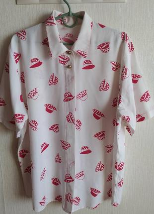 Рубашка винтажная с коротким рукавом размер m-l