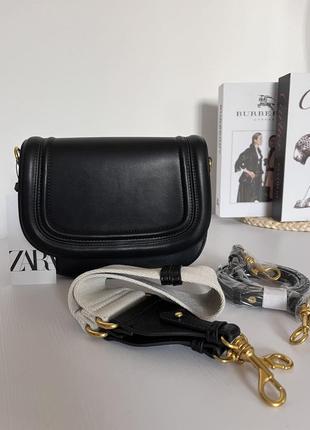 Сумка zara, зара, чорна, крос-боді