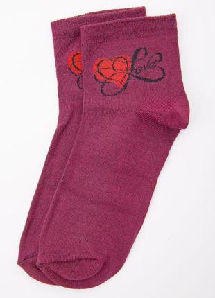 Жіночі шкарпетки середньої довжини, бордового кольору, 167r777