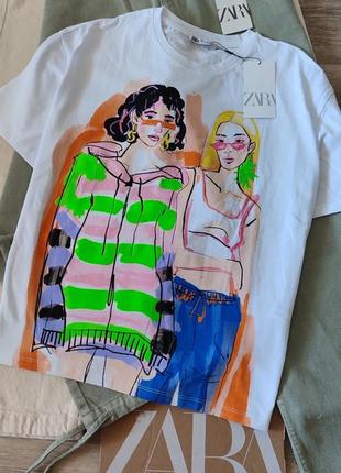 Футболка  модні дівчата zara розмір s. m оригінал