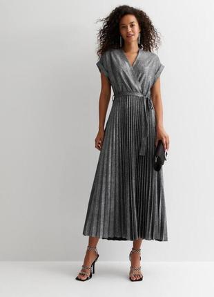 Вечернее серебристое платье 46 48 размер новое