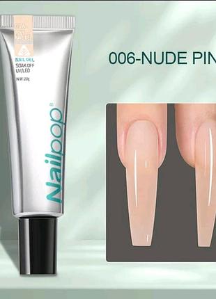 Полигель nailpop для ногтей, 20 г, телесный,
набор гель клей для нарощування на тіпси nailpop 20ml+ 20 верхніх форм для нарощування