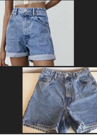 Джинсовые шорты бермуды zara, бермуды, шорты мом