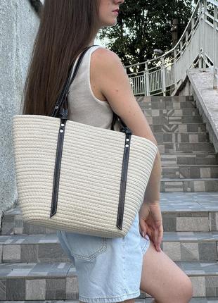 Пляжна сумка з жгута